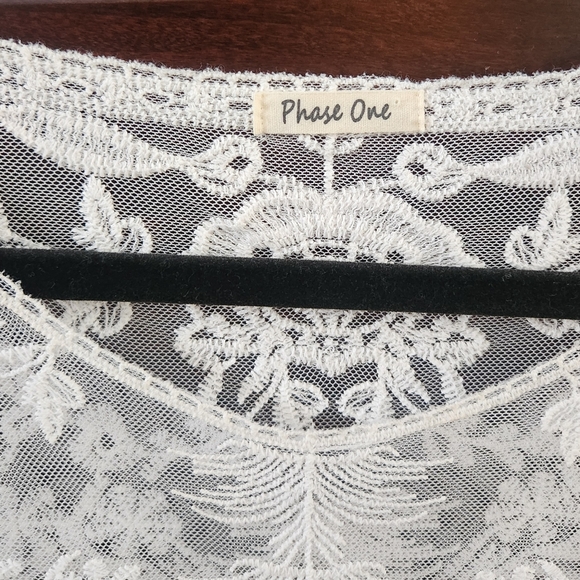 Sheer Lacey Vintage Coquette Long Sleeve Top Festival Y2K Fairy Boho M - Picture 3 of 4